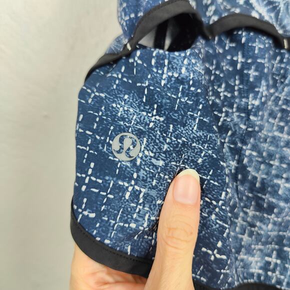 Lululemon Speed Shorts Womens 8 Blue Sashiko Inkwell Lined Running Swift - Picture 6 of 8